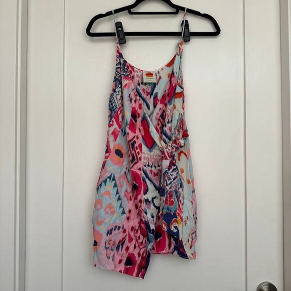 Farm Rio Womens Multicolor Ikat-Print Mini Wrap Dress Size XS - Picture 2 of 13